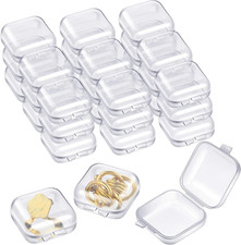 100 Pack Mini Clear Plastic Jewelry Box Earring Organizers Small Storage Contain