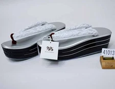 Sandals, heel height, 3-core, 3-tier, white lace thong, one size fits, 24.0cm,