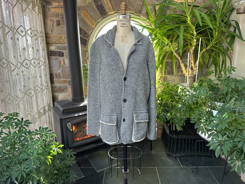 Vintage Gray Alpaca Wool Blend Cardigan Sweater Jacket Ferrante Italy