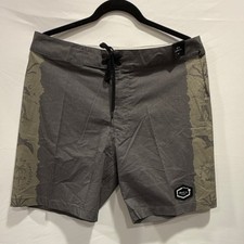 New RVCA Men's Swim Trunks Boardshorts "Island Venture" Gray Multi ColorSize 33