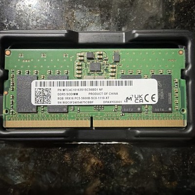 Micron DDR5 8GB 5600MHz Unbuffered SODIMM 262-Pin RAM