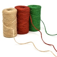 Gift Boutique Christmas Baker's Jute Twine, 3 Rolls of Red, Green,white,red