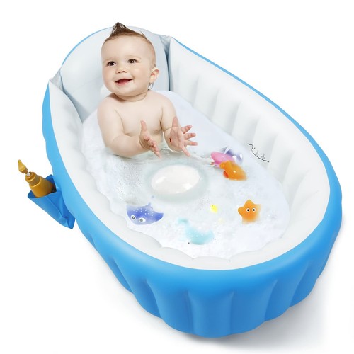 Baby Inflatable Bathtub, Portable Travel Baby Infant Bath Tub Bathtub with Ai... - Picture 6 of 7