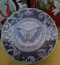 Lovely NEW 3pc SET Punch Studio BUTTERFLY STACKING GLITTER Decorative Gift Boxes