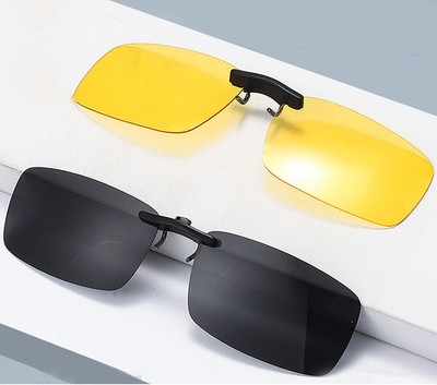 UV400 Nachtfahrbrille HD Anti-Glare Vision Polarized Clip On Sonnenbrille Neu DE