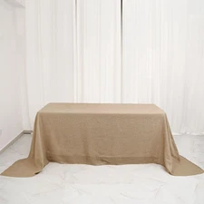 NATURAL 90x132" Rectangular Faux Burlap Tablecloth Wedding