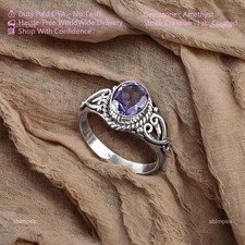 Amethyst Gemstone 925 Sterling Silver Ring Handmade Jewelry Ring For Gift