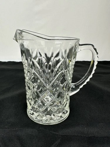 VTG. Anchor Hocking Clear Pressed Glass Pineapple Milk/Creamer Small Pitcher