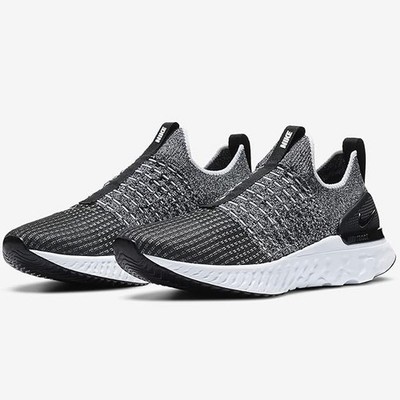 NIKE REACT PHANTOM RUN FK 2 Black Grey Mens US 10-12 Shoes Sneakers New  