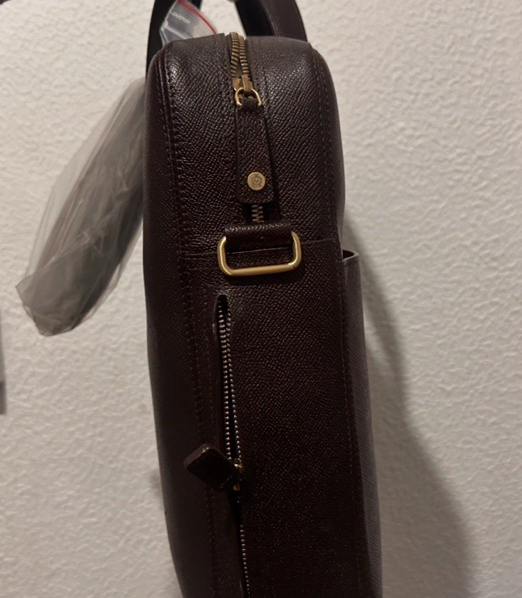 Alfred Dunhill Porte Document Cadogan Dark Brown Leather Briefcase with strap - Photo 4/4