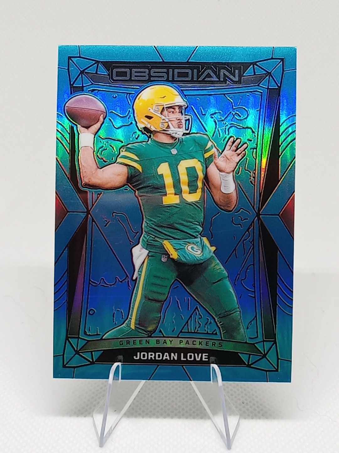2024 Obsidian #68 Jordan Love Blue 25/25 Bookend Green Bay Packers