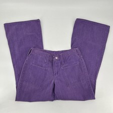 Vintage 70s Wrangler Flared Pants Juniors Size 11 Purple Bell Bottom USA Made