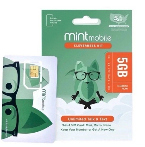 Mint Mobile 3 Month Prepaid Plan SIM Card with 5GB DATA, Talk, Text | eBay