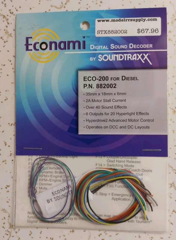 Soundtraxx Econami Diesel ECO-200 Sound Decoder P.N. 882002 New Sealed