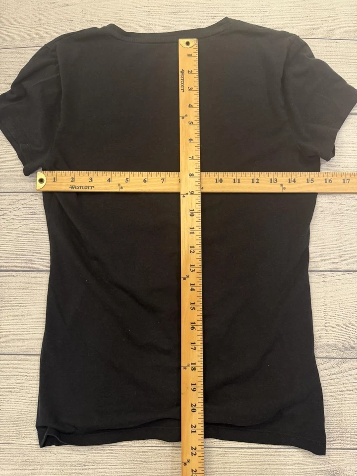 Camisa Banana Republic para mujer XS negra camiseta atemporal cuello en V manga corta elástica Foto 4 de 4