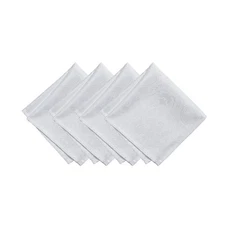 Set of 4 White Cloth Napkins Elegant Damask Pattern 17x17 Kitchen Decor