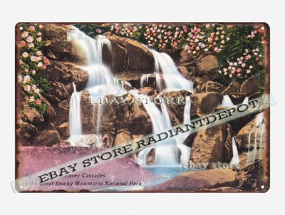 tin sign 1930s-40s Ramsey Cascades Great Smoky Mountains National Park Tennessee