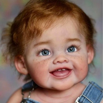 Handmade Reborn Doll 28inch Smiling Toddler Boy Cloth Body Rooted Red Hair Gift