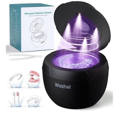 Dental Ultrasonic Retainer Cleaner Machine: 45kHz Dental Cleaning Pod for Dentur