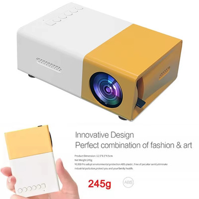 Tragbarer Mini LED Projektor für Handys - 720P HD, USB/SD/AV/HD Unterstützung