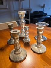 Kerzenleuchter, Bauernsilber, Glas Silber, Silberglas, Shabby, Konvolut