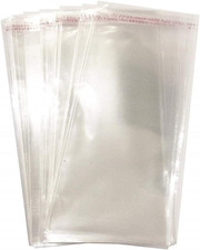 200Pcs 4"X12" Clear Resealable Cellophane Bag Self Adhesive  Poly