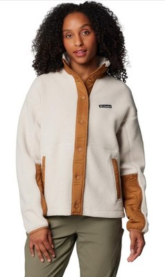 NEW Columbia Women's Cloud Point Fleece Jacket Size XL Camel Brown / Dark Stone