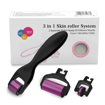 Derma Roller Titanium needles 3 in 1 set, Acne Scars Beard Hair Regrowth Therapy