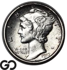 1917-S Mercury Dime Full Split Bands, BU FSB