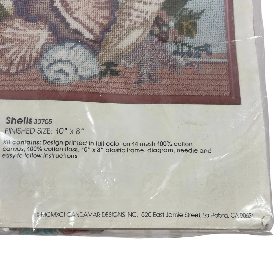 Винтажный набор для вышивания Golden Bee раковины 8X10 #30705 рама дизайн Candamar - Изображение 4 из 4