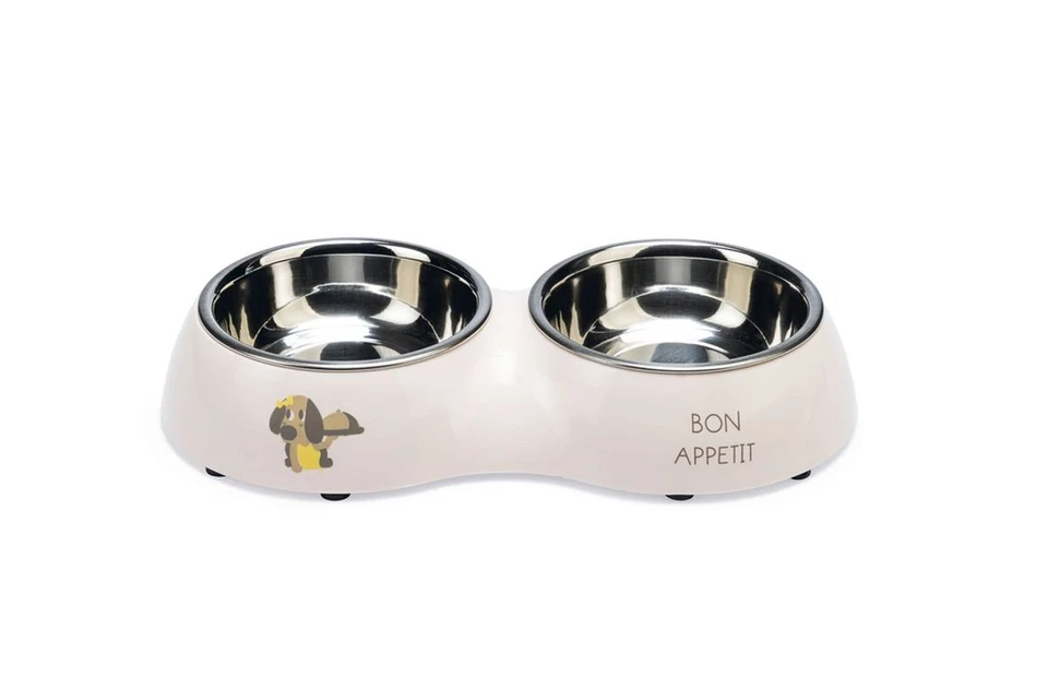 Beeztees Puppy Diner Set für Welpen Kunststoff/Edelstahl rosa 2 x 160 ml