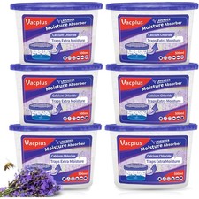 Compact Lavender Fragrance Moisture Absorbers - Efficient 6 Pack for Home Use