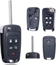 5-Button Flip Key Fob Shell Case Replacement for 2011-2016 Chevy Cruze Malibu Eq