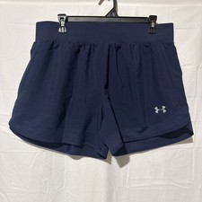 Under Armour Women s Shorts Navy Blue Loose Fit Heat Gear Vented EUC