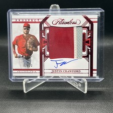 2024 Flawless Justin Crawford On Card Auto -  3 color Patch 2/20 Jersey Number!