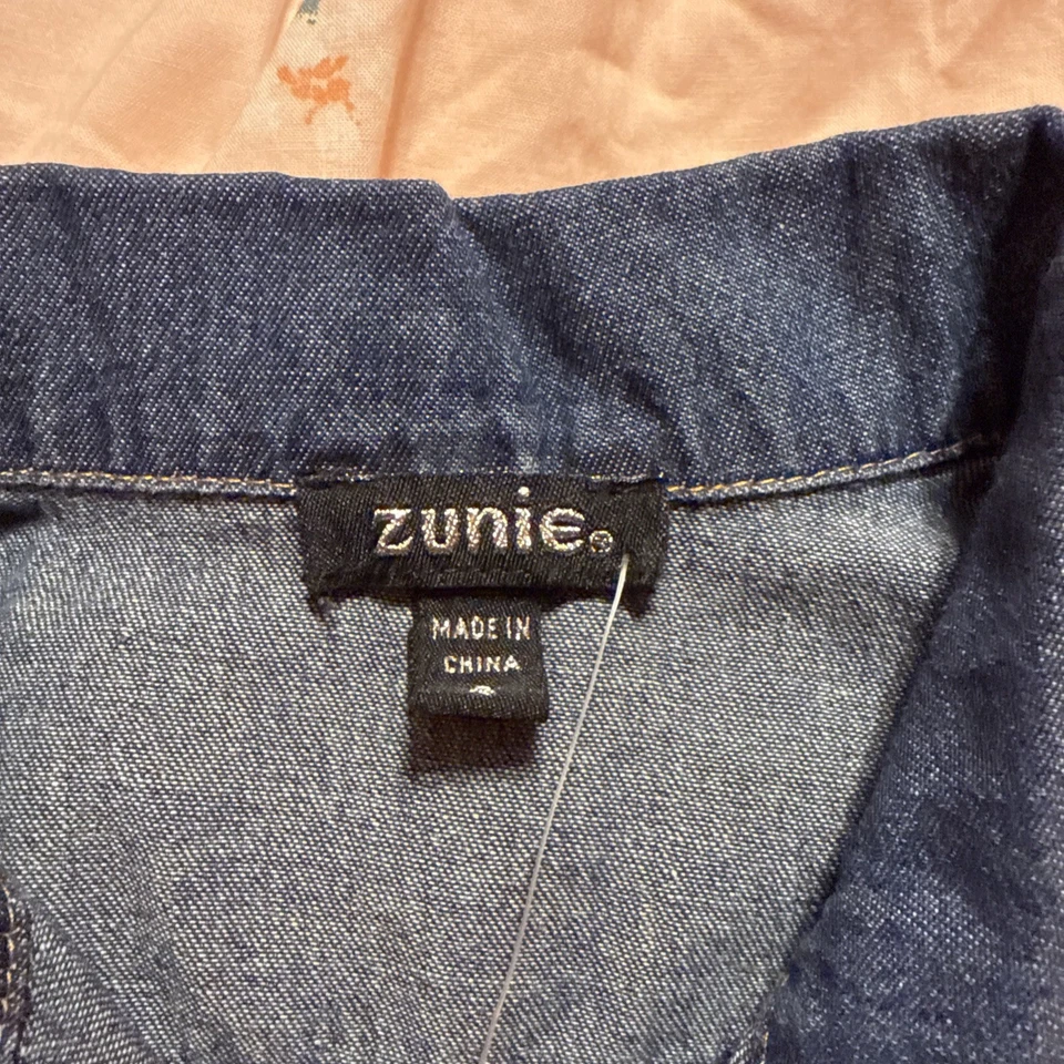 VESTIDO V-ZUNIE NIÑAS MANGA GORRA DENIM TOP MARFIL INFERIOR FORRADO Talla 4 NUEVO CON ETIQUETAS Foto 2 de 4