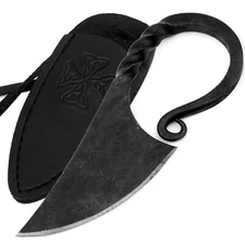 Medieval Hand Forged Scandinavian Pocket Neck Knife with Free Black Sheath