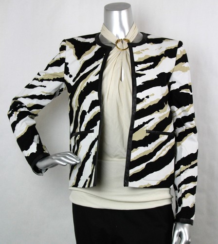 Originale Gucci Donna Zebra Stampa Giacca W/Finiture IN Pelle 42 348661  1950 | eBay