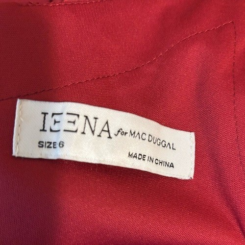 NEW IEENA for Mac Duggal Red One Shoulder Hi-Low Draped Charmeuse Dress Size 6 - 第 7/12 張圖片