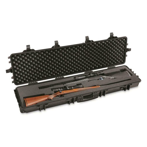 Double Carry Rifle Hard Case Wheels Padded Waterproof 2 Gun Storage Lock Box TSA - Picture 7 of 12