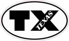 5in x 3in Oval TX Texas Sticker Car Truck Vehicle Bumper Decal