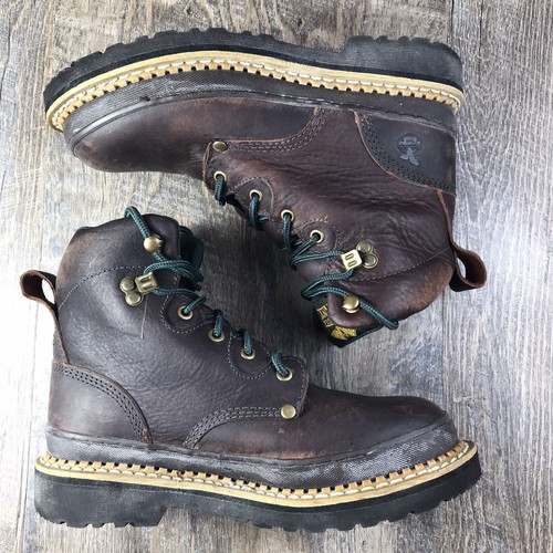 Georgia Giant Boots Womens 8.5 W Brown 6” Steel Toe G3374 Work Logger Outdoor - Picture 10 of 12