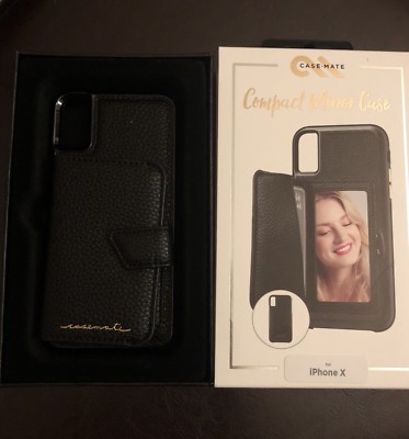 New Case Mate Compact Mirror Phone Case In Black for Apple iPhone X