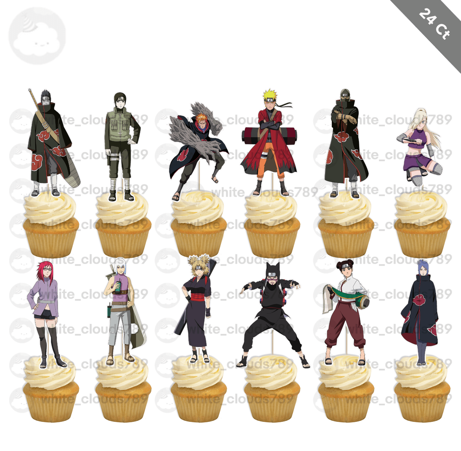 24 Naruto Sage Cupcake Topper Akatsuki Itachi Uchiha 2 Food Birthday