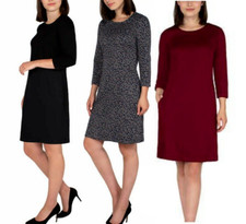 Nicole Miller Ladies' Side Pockets Relaxed Fit 3/4 Sleeve Dress 2