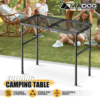 Foldable Grill Table 31'' Camping Table Multi-functional Picnic Table w/Mesh Bag