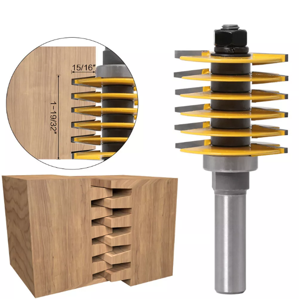 Woodworking Router Bit 1 2 Shank Rail and Stile Finger Joint Glue Tenon Bit