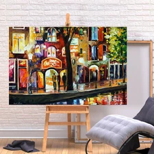 Leonid Afremov AMSTERDAM - THE RED LIGHT 30"x24" LIMITED EDITION GICLEE ORIGINAL