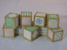 Vtg Cherished Teddies 9 Building Block Christmas Display Stand,1996,Unmarked rr