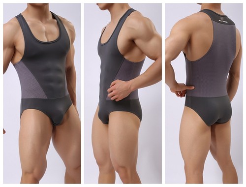 4 Farben Sexy Herren Eisseide Bodysuit Einteiler Overall Unterwäsche S M L XL - Bild 4 von 33